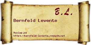 Bernfeld Levente névjegykártya